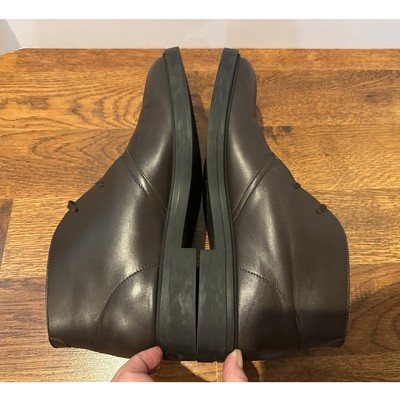 Hugo Boss Calev Leather Chukka Boots Men’s 43 Dark Brown Designer Dress Casual Hugo Boss Calev Leather Chukka Boots Dark Brown Size 43  main image 2