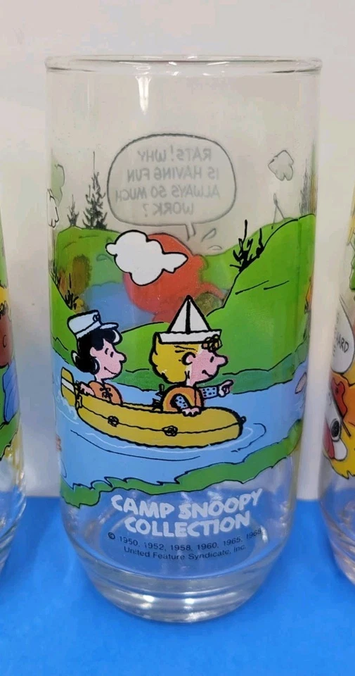 Vintage McDonald's Peanuts Camp Snoopy Collection Glasses - Complete Set of 5 - Image 3 of 4