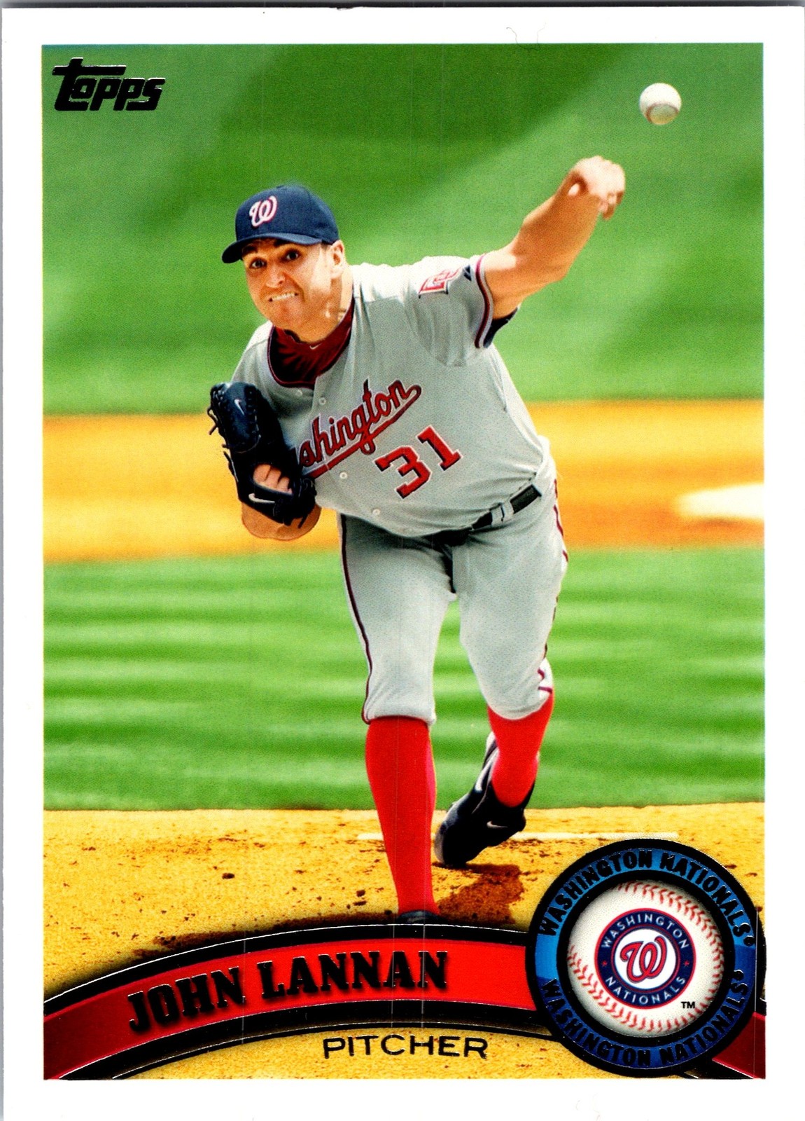 2011 John Lannan Topps #246 Washington Nationals Baseball LP