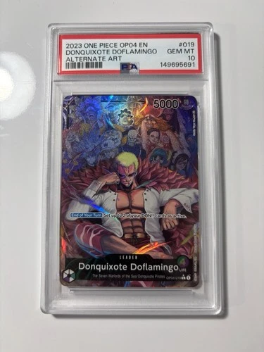 PSA 10 Gem Mint Doflamingo AA Leader OP04-019 2023 English One Piece Card