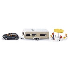 2542, PKW mit Wohnwagen, Figuren und Campingausstattung, 155, Metall/Kunststo...