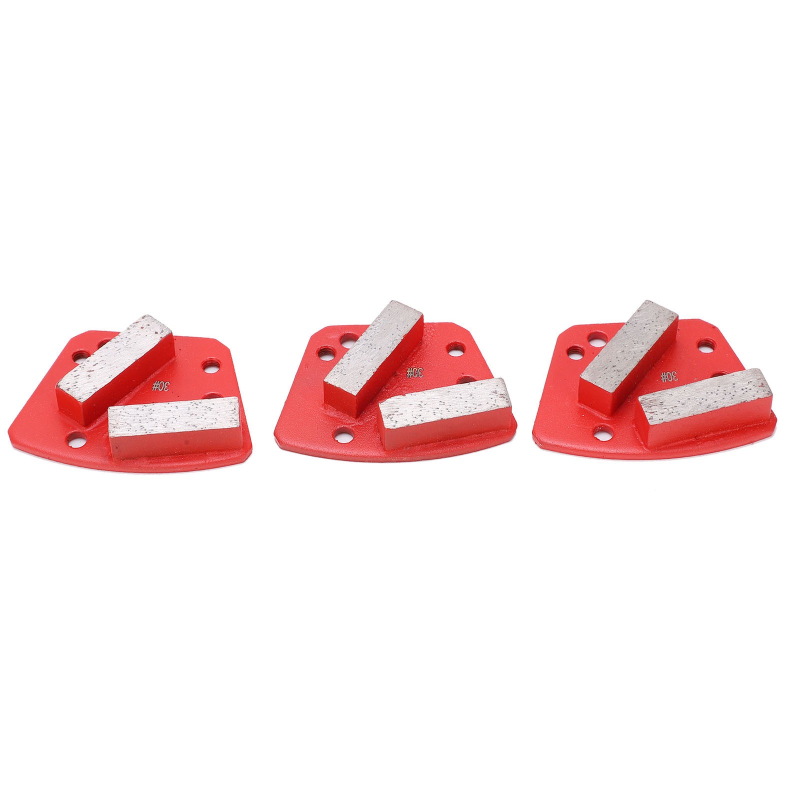 3Pcs Shoes Trapezoid Concrete 6‑Hole Straight Teeth Red
