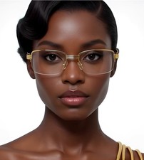 Clear Lens Women Eye Glasses Gold Hip Hop Lady Street Wear Female Fashion Square