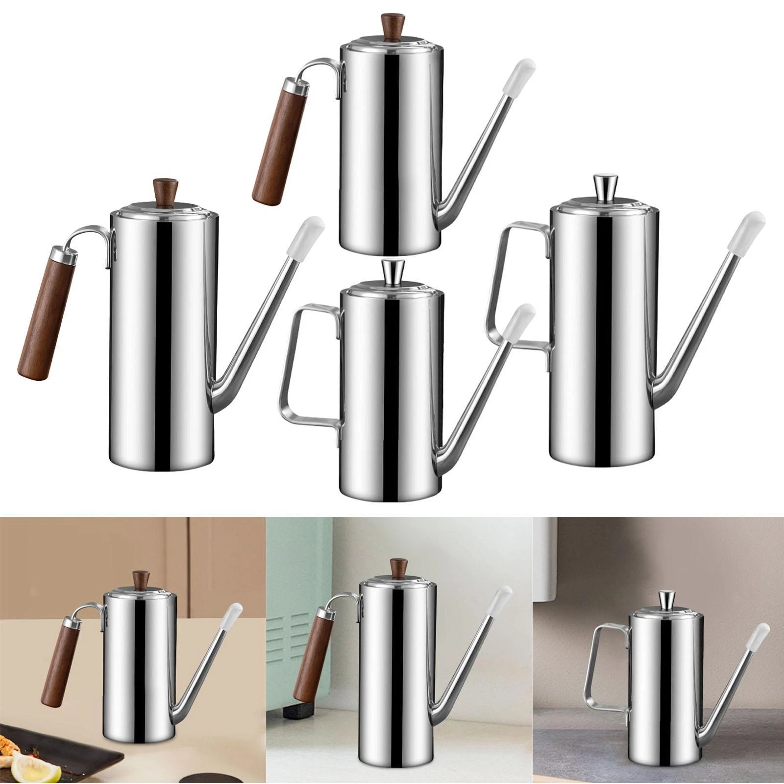 Oil Dispenser Bottle Kitchen Cruet Ergonomic Pouring Oil Can Stainless Steel
Opens in a new window o