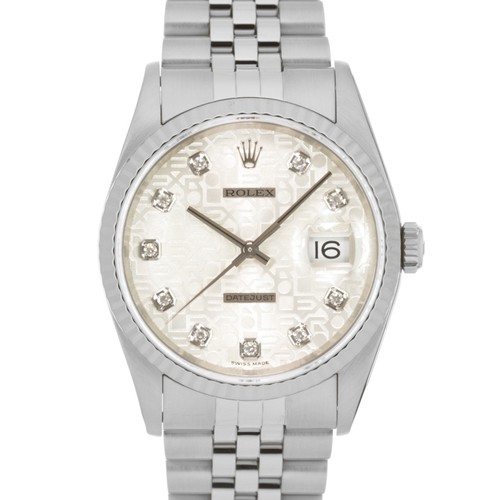 ROLEX Datejust 16234G Silver Computer Dial JB Bracelet SN/#P