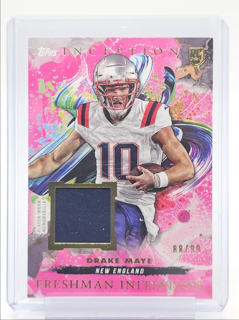 Drake Maye Topps Inception Freshman Initiation Relics #FI11 Magenta