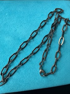 HARLEY DAVIDSON 24” STERLING SILVER 925 Bold Rectangular Twisted NECKLACE  36g