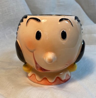 VTG! Olive Oyl 3D Face Mug Vintage 1980 Popeye Cartoon Nostalgia Art Cup EUC!