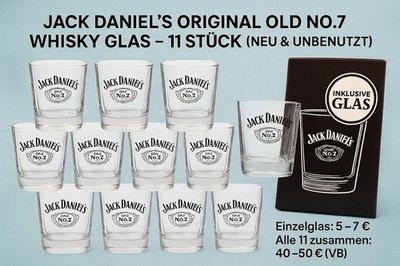 Jack Daniel s Original Old No.7 Whisky Gläser   11 Stück   Neu & Unbenutzt