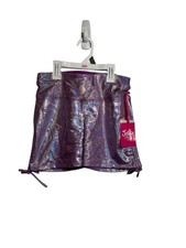 justice girls purple shiny glitter purple dance gym shorts size XL 16 18