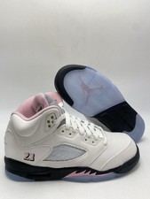 Nike Air Jordan 5 Retro OG GS White Soft Pink Black HQ7980 102 Size 4Y G-Grade