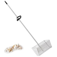 MarchingGreen Sand Flea Rake for Beach  Metal Detachable Sifter Silver