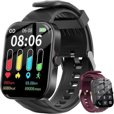 Yobone Unisex Smart Watch 1.91'' HD Metal Bezel 110+ Sports Modes IP68 Waterproof