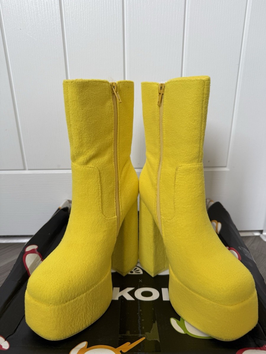 KOI Teletubbies Yellow Platform Boots UK 3 | eBay UK