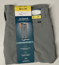 GREG NORMAN Mens Ultimate 5 Pocket ML75 Pants GRAY Stretch 32x34 Golf Performanc