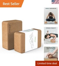 Natural Cork Yoga Blocks 2 Pack - Ideal for Meditation, Stretching  Relaxation