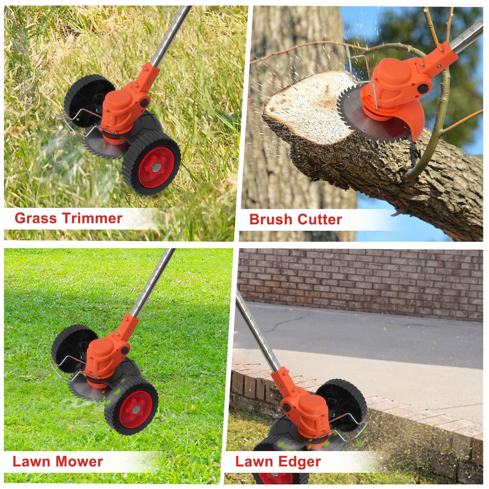 Electric Cordless Grass String Trimmer 2 Batteries Lawn Edger Weed Wacker Cutter