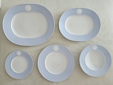 Vintage Lot (5) KPM Porcelain Arkadia Medallion Petri + Schutz Rare Blue + White