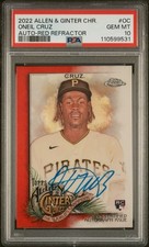 2022 Allen & Ginter Chrome Oneil Cruz Red Rookie Auto /5 AGA-OC PSA 10 RC SSP
