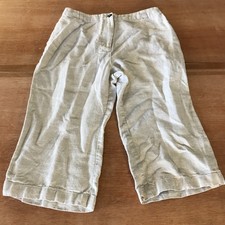 Reformation 100 Linen Cropped Pants Women 8 Beige High Rise Stretch Preppy