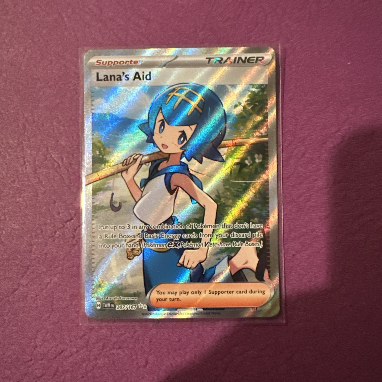 Lana's Aid 207/167 Sv06 Twilight Masquerade Holo Full Art Near Mint Condition