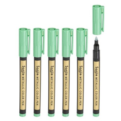 Metallic-Marker,6 Stück Lackstifte,Farbmarker mit mittlerer Spitze,Grün