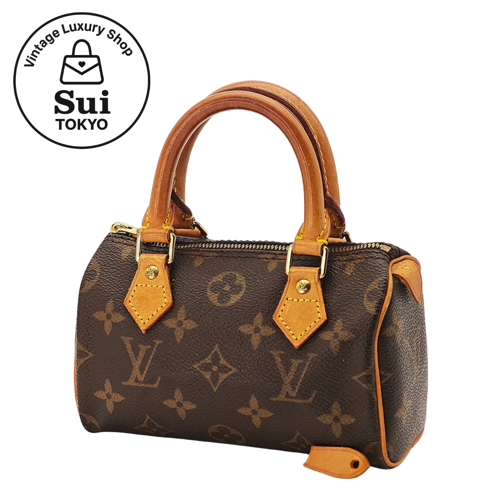 LOUIS VUITTON Mini Speedy Monogram Handbag M41534 Brown Auth 0058