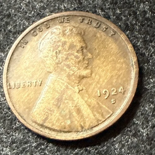 1924-S Lincoln Wheat Cent Penny Good Details!