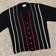 Vintage Richman Brothers Cardigan Sweater 50-60's Men Medium Orlon Rockabilly