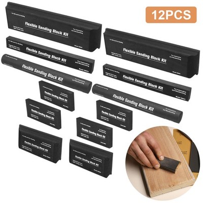 12x EVA Foam Sanding Block Set Wet Dry Sandpaper for Automotive Wood Body Repair