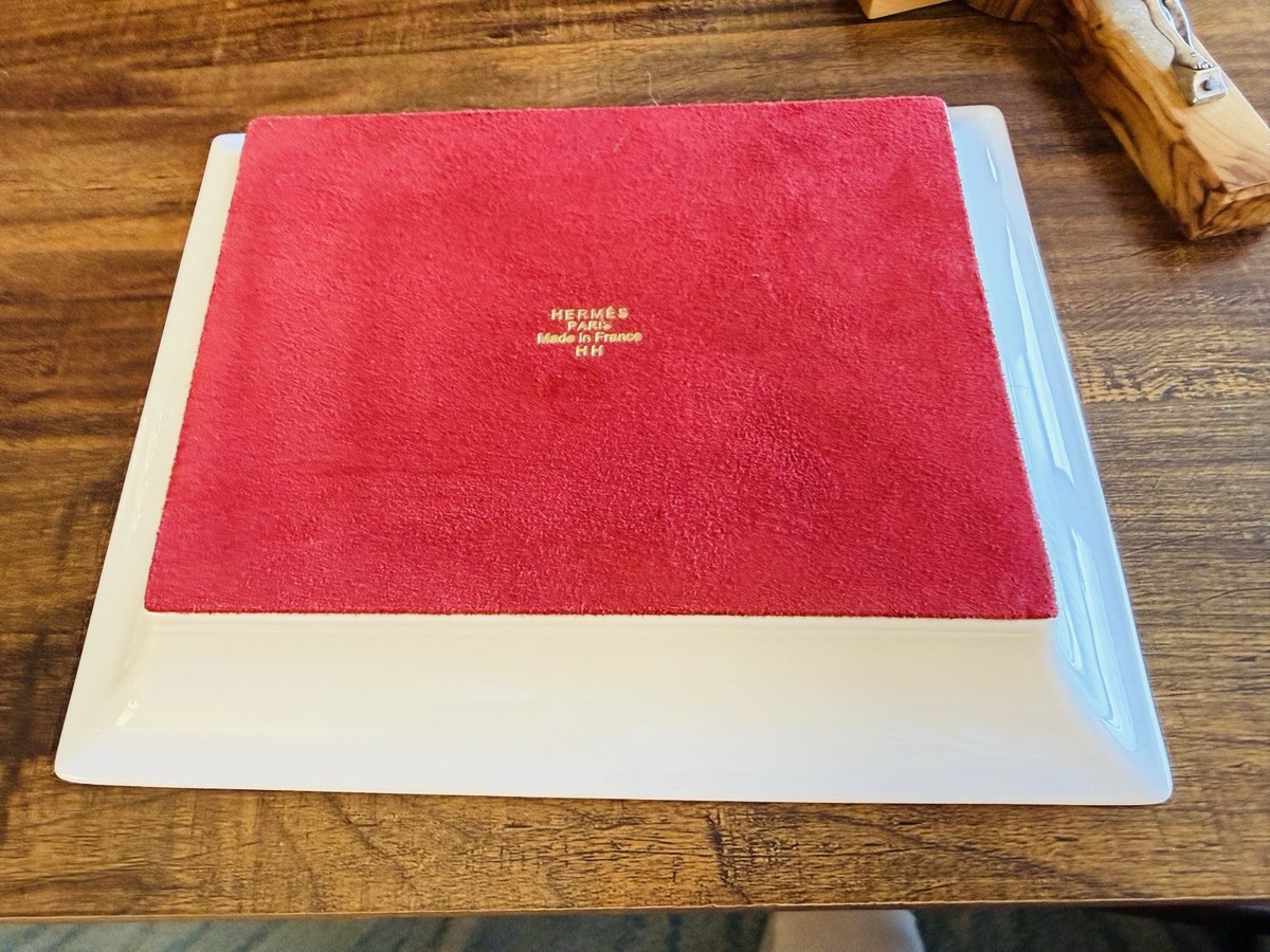 HERMES Balcon du Guadalquivir RED Porcelain Vide Poche Tray Decor
