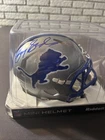 Barry Sanders Signed Mini Helmemt NFL Autograph AUTO Lions 5STAR COA T02