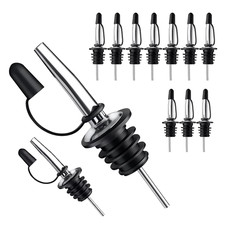 12 Pcs Liquor Spirit Pourer Flow Wine Bottle Pour Spout Stopper Stainless Steel