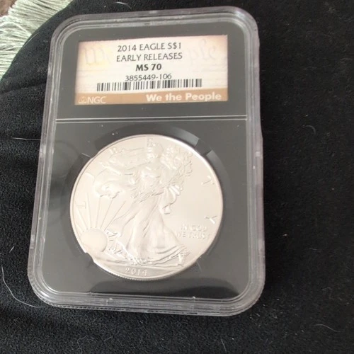 2014 American Silver Eagle 1oz MS70 NGC .999 Silver Coin no 3855449-106