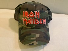 OFFICIAL IRON MAIDEN 2017 Trucker Camo Snap Back hat cap BRAND NEW DEADSTOCK