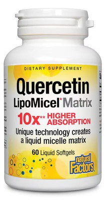 2 X Natural Factors Quercetin LipoMicel Matrix -- 250 mg - 60 Liquid Softgels