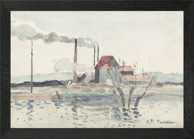 Fabrik auf der Oise gerahmtes Wandbild Poster Leinwanddruck Bild