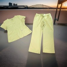 Grey's Anatomy by Barco Scrub Set Womens Green Top XL w/ MTall Pants Uniform Med