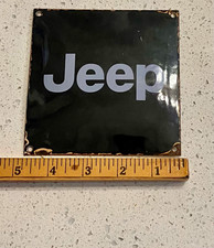 Jeep Blackgray Metal Advertising Sign Plate W Mounting Holes 4 In Square