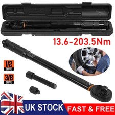 1/2 Inch Ratchet Torque Wrench Sq Drive Calibrated 13.6-203.5Nm 10-150Ft-Lb Case