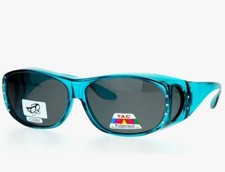 Polarized Antiglare 63mm Fit Over Rhinestone Womens Sunglasses