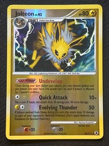 Jolteon Lv. 43 26/111 Rising Rivals Reverse Holo Rare Pokemon Trading Card