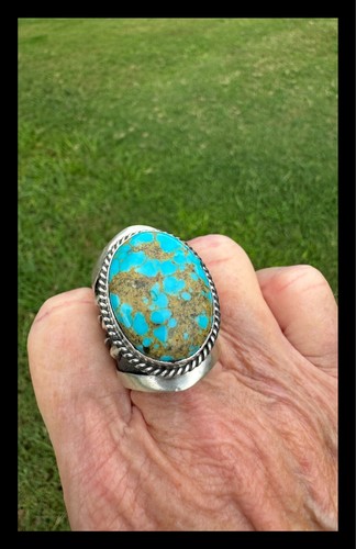 NAVAJO ~ BLAU KINGMAN TÜRKIS ~ UNISEX ~ RING ~ LEROY JAMES - Bild 8 von 11