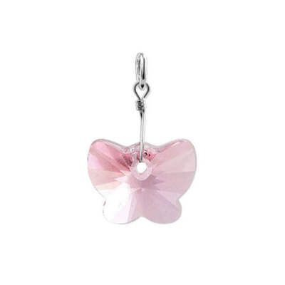 .925 Sterling Silver Pendant with Butterfly Shape Austrian Crystals