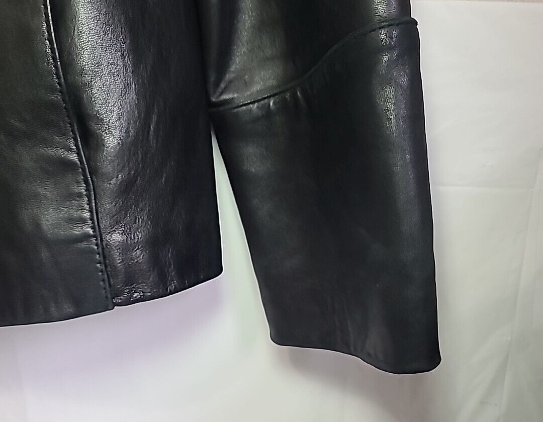 Jones New York Women's Elegant Formal Genuine Leather Black Jacket Jones New York Women's Elegant Formal Genuine Leather Black Jacket