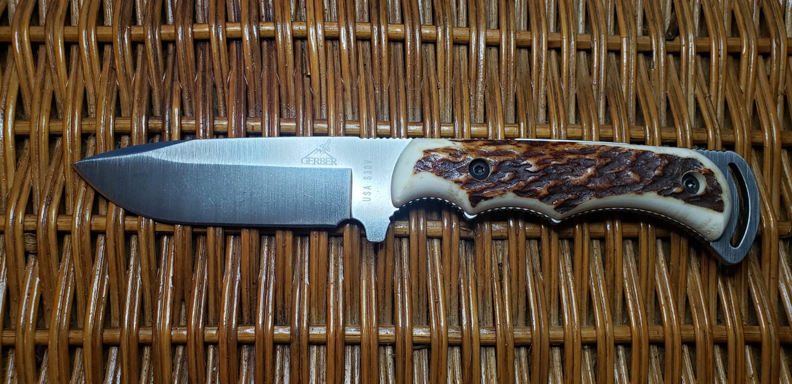 Gerber Freeman Stag Drop Point Fixed Blade Knife. U.S.A. eBay