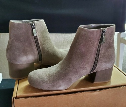 Block Heel Suede Ankle Bootie Women 