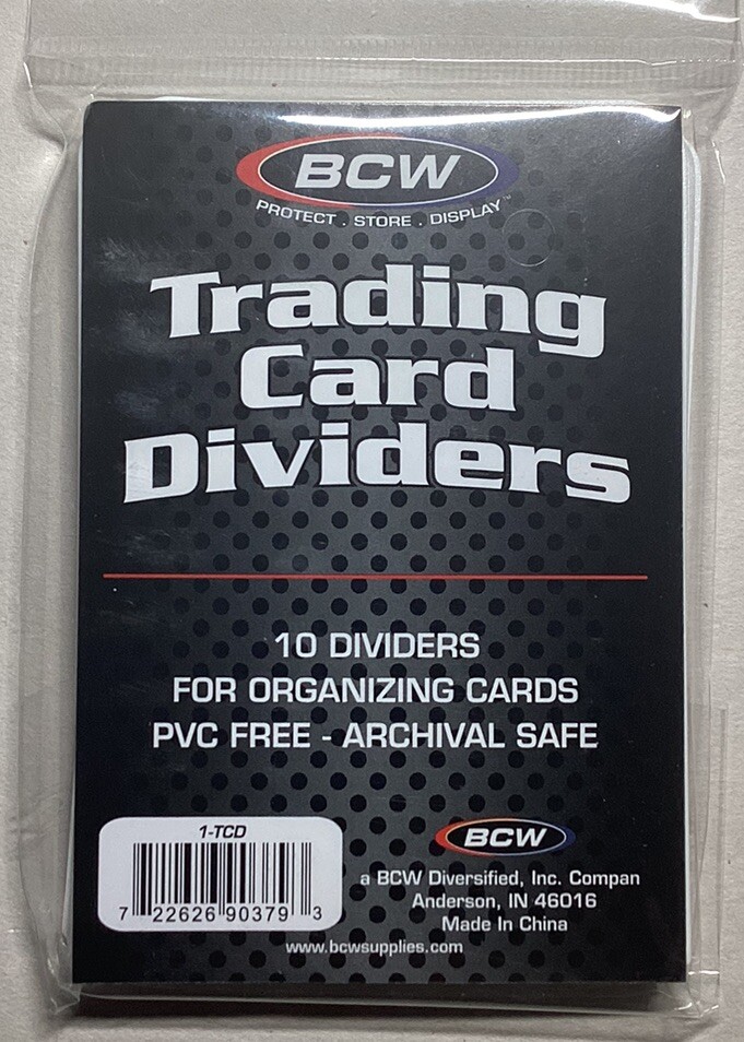 BCW Trading Card Dividers 1 pack of 10 New Unopened with Tracking!