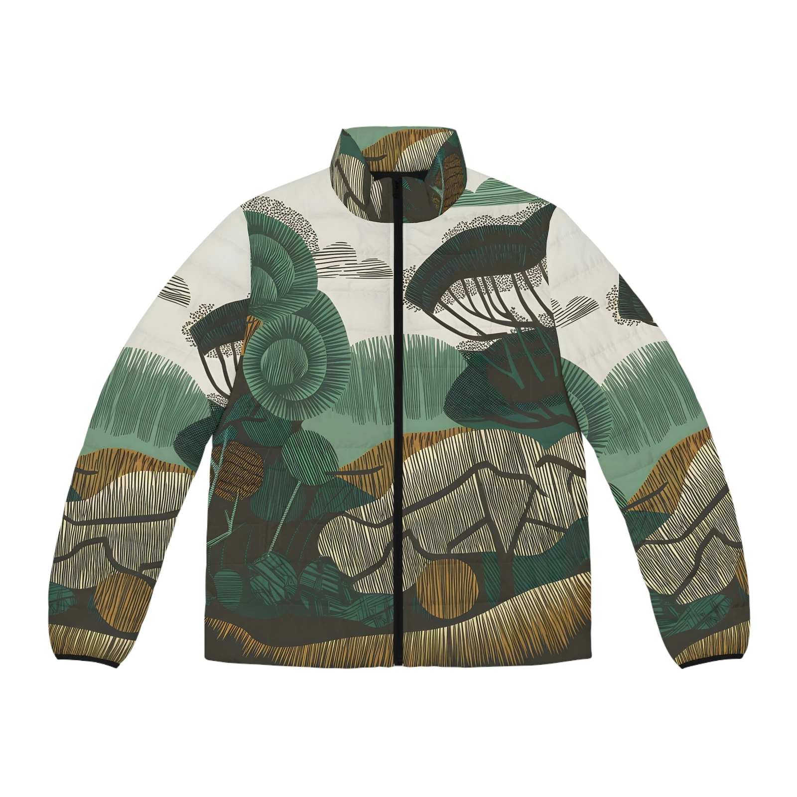 Dot Forest Design Puffer Jacket for Outdoor Adventure Stylish Winter Full Zip
Opens in a new window