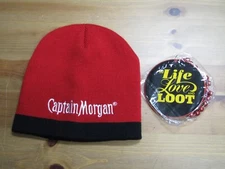 BRAND NEW CAPTAIN MORGAN BEANIE SKULLY! W/ BONUS PARTY NECKLACE! FREE SHIPPING!